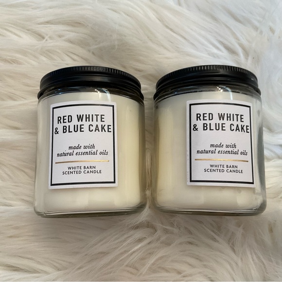 Bath & Body Works Red White & Blue Cake Candles - New x2 - Picture 2 of 7